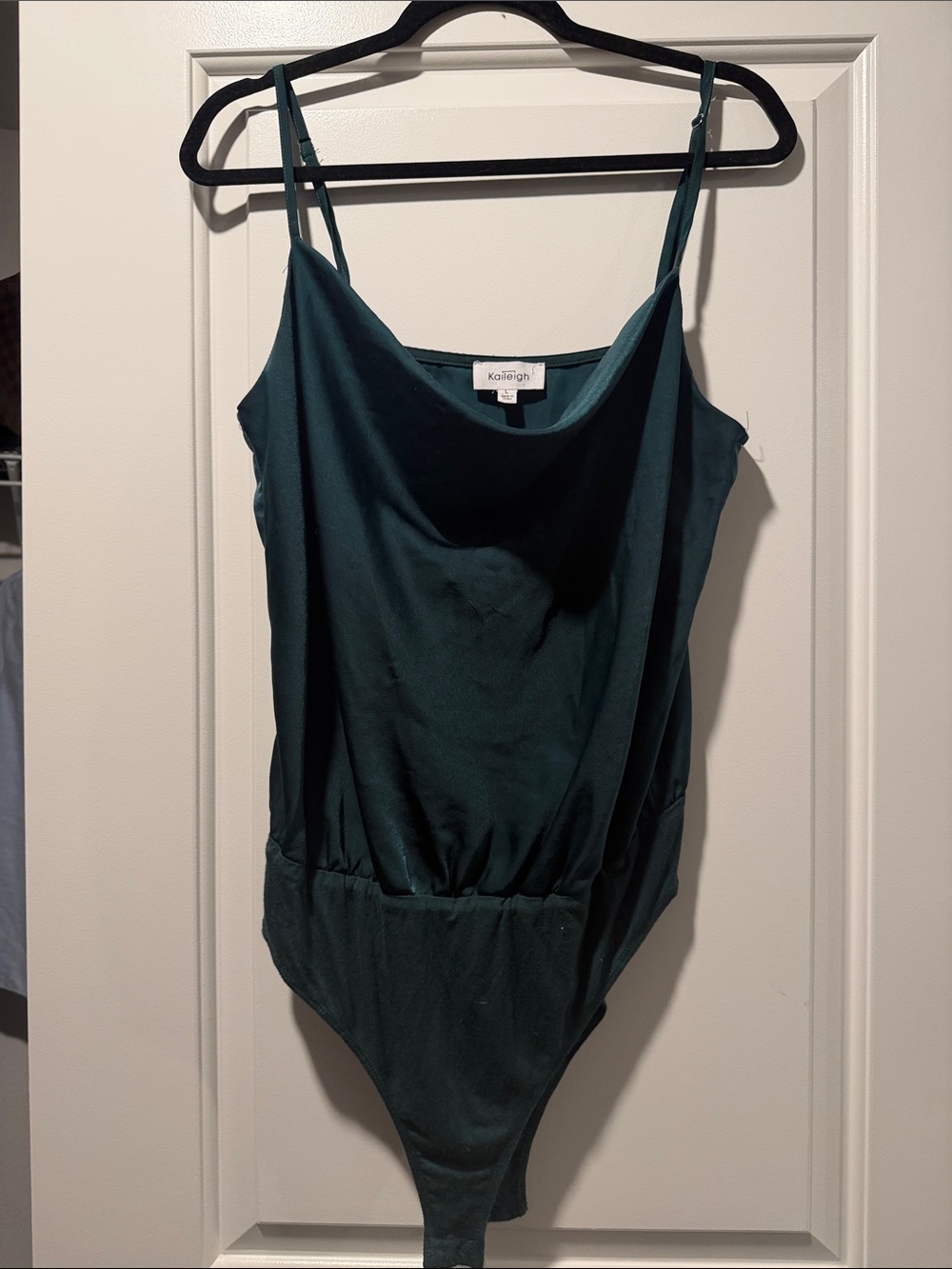 Kaileigh Dark Teal Sleeveless One-Piece Bodysuit with Adjustable Straps